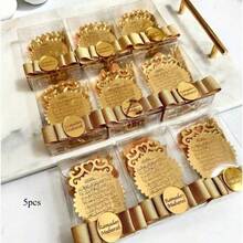 Gold/Silver/Rose Gold "Throne Verse" Gift Box, Ramadan Gift, Ramadan Wedding Gift, Islamic Wedding Favor, Personalized Gift, Ameen Small Gift - Gold Acrylic Box With Tassels and Dried Flowers - View 15