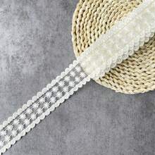 2码刺绣蕾丝花边，可用于包装花束礼盒、DIY头饰蝴蝶结、服装配饰丝带、缎带 - 多色 - 查看 11