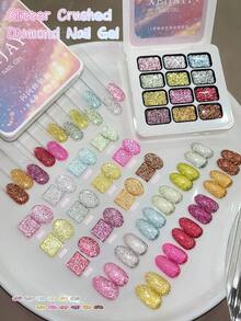 XEIJAYI 12-Color Gel Polish - Semi-Solid Nail Polish Suitable For DIY Nail Art, Korean Style Nail Art, Highly Saturated Shimmering Gel Polish For Nail Salons. - 彩色 - 查看 2