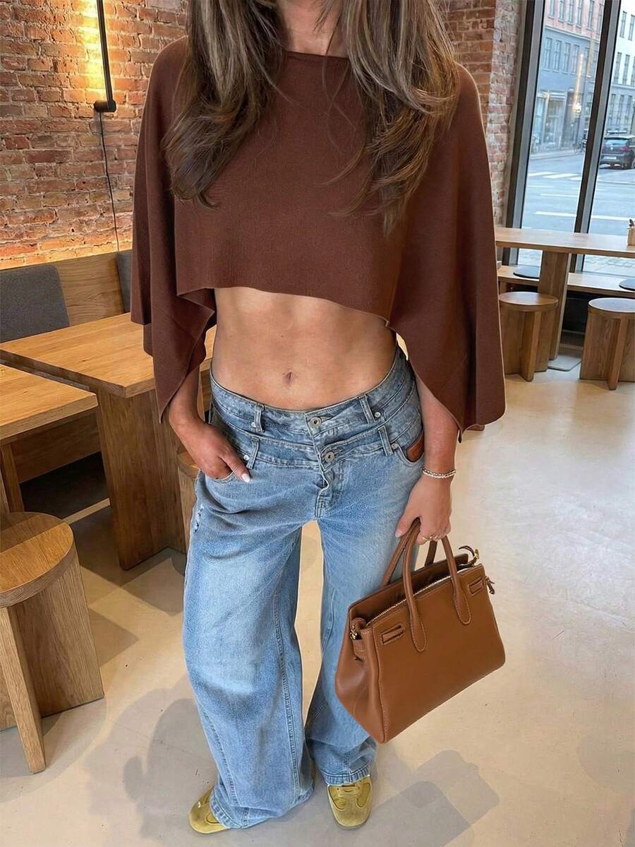 女士简约优雅时尚针织上衣，春夏款