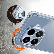 1pc Transparent Airbag Shockproof Phone Case, Compatible With C67 4G, C63, C51, C25, 11, Y76, Y50, Y35, Y01 And More Phone Models, Phone Protective Cover, Phone Protective Shell, Phone Outer Case, Shockproof Phone Case - Clear - View 2