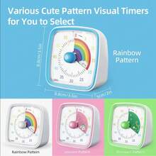 1pc 60 Minute Visible Timer, Square Countdown Alarm Clock, Super Quiet For Kitchen, Study Room, Self-Discipline - Alarm Clock Timer - View 7