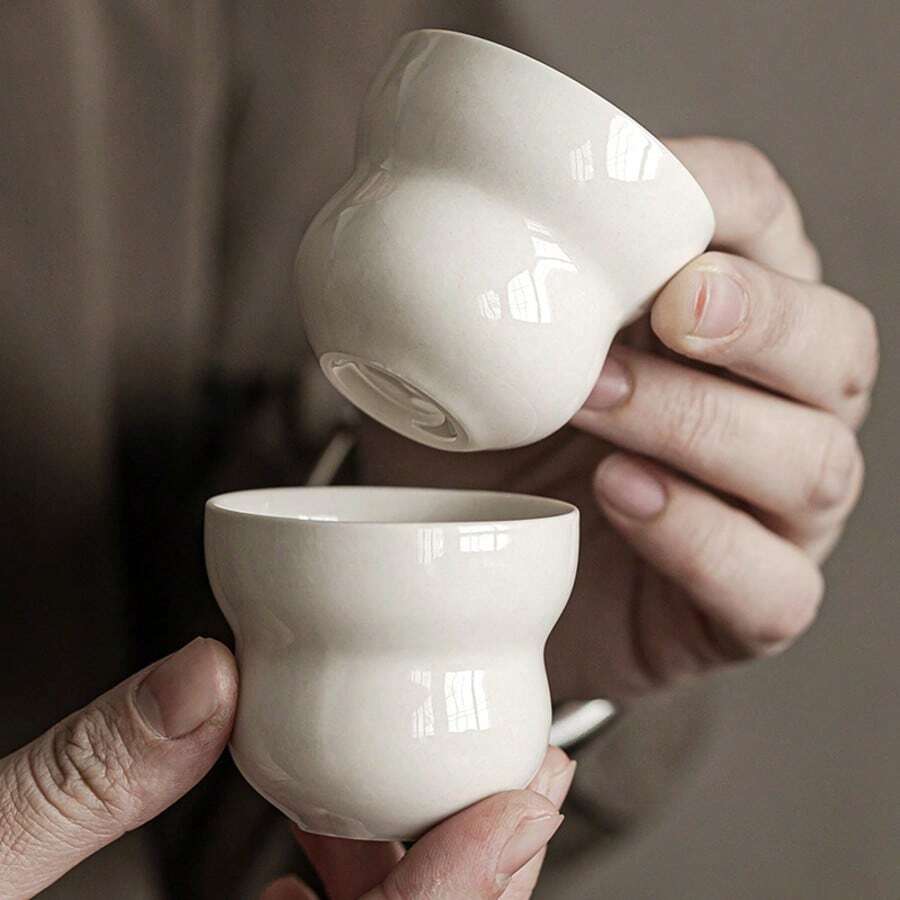 Ash-Glaze Prosperity & Blessing Tea Cup, Ceramic Small Tea Cup, Master Cup, Kung Fu Tea Set, Single Cup, Home Tea Cup, Water Cup - Multicolor - View 1