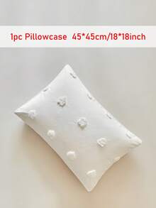 1/2pcs Boho Style White Heart Pattern Tufted Pillowcase, Simple Farmhouse Throw Pillow Cover For Bedroom, Living Room, Soft & Breathable, Machine Washable, All Season Use, Pillow Insert Not Included - White - View 11