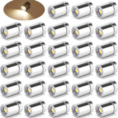 20/10/5 Chiếc Đèn LED Mini Mạ Điện, Đèn Bút Xoay Đế Pha Lê Đầu Phẳng, Bóng Đèn Màu Trắng Ấm, Bóng Đèn Đồ Chơi Tự Làm, Đèn Hình Trụ, Đèn Chiếu Nhỏ Chạy Bằng Pin, Thích Hợp Cho Nghệ Thuật, Hội Họa, Trang Sức, Tủ Trưng Bày, Thủ Công Mỹ Nghệ, Mô Hình, Đồ Chơi, Ghép Hình (Trắng Ấm) Đèn Chiếu Mini Không Dây
