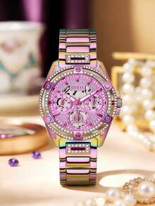 Guess Women's Quartz Watch, Fashion Versatile Gift For Girlfriend - Purple - View 3
