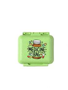 Mini 6-Grid Portable Medicine Box, Medicine Storage Box, Travel Pill Case, Printed With "Medicine Bag" And Pills Patterns 6-Grid Small Medicine Box, Pill Packaging Sealed Storage Box, 6-Day Weekly Storage Box, First Travel Pill Storage Box, Daily Vitamin Pill Box, Pocket Medicine Box Storage Box, Charm Storage Box,Essential For Families, Essential For Travel - Nhiều màu - Xem 15