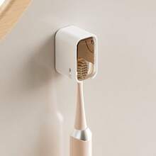Wall Mounted Toothbrush Holder Set, Dustproof Cover, No Drill Adhesive Installation, Coordinated With Toothpaste Dispenser To Create An Integrated Bathroom Vanity Storage Solution - Multicolor - View 15