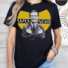 Mr. Rogers Shirt, Retro Kind Hero Tee, Funny Rap Meme Graphic, Streetwear Aesthetic Top - 黑色 - 查看 1