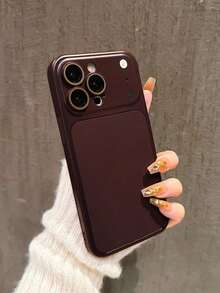 Burgundy Solid Color 2-In-1 Personalized Instant Change 17 Series Phone Compatible With 11 12 13 14 15 16 17 15 Pro 16 Pro 17 Pro And Other Models, Boyfriend/Girlfriend - Brown - View 7