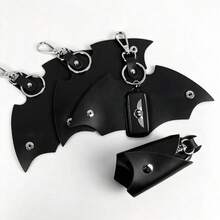 Bat Shaped Creative Key Pouch Compact PU Leather Key Holder Fashionable Key Chain Wallet Suitable For Men And Women Car Accessories For Women Wallet Mini Wallet Purse Wallet Small Wallet Mothers Day Gift Cruise Essential - Multicolor - View 4