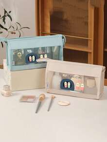 Cute Cartoon Pill Bag, Portable First Aid Kit, Travel Pill Storage Bag With Mesh Window, Multi-Functional Home Emergency Medical Bag - Multicolor - View 7