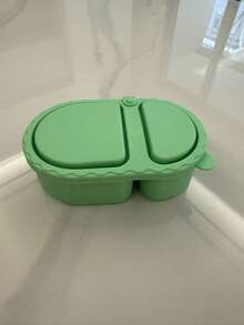 1个带盖可重复使用硅胶零食盒，迷你双隔层设计，便携式硅胶食品储存容器，适合野餐、办公室及其他场合 - 彩色 - 查看 7