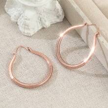 Copper Wire Wrapped Hoop Earrings, Copper Large Hoop Earrings, Rustic Style Jewelry, Large Hoop Earrings - Bronze - View 4
