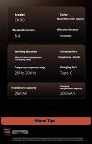 Lenovo True Wireless Bluetooth Earphones, Semi-In-Ear Headphones, Music, Sports, and Gaming Headphones, Ultra-Long Battery Life, High-Quality Sound, Bluetooth 5.4, Comfortable Wear, EA110 Moon Rock White - 均碼 - 查看 10