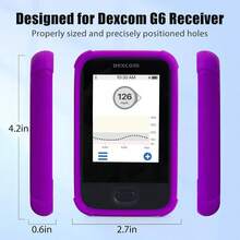 Dex Com G6 Receiver Case Silicone With 20PCS Transparent Patches - Dex Com G6 Sensor Shockproof Anti-Drop Protective Case By YOUSHARES - Purple Case_Patch_20 - View 2