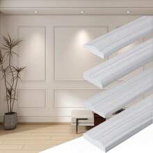 1Pc 2m/78.74 Inch Flexible Wall Decoration Mold Strip, Self-Adhesive Decorative Strip, Wall Decoration, Self-Adhesive Wall Panel, Suitable For Home Interior Decoration Such As Walls, Doors And Windows, For Home DIY Decoration For Home DIY Decoration - A - View 3