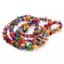 1 pieza Hebra de cuentas de piedra de concha de colores de 8X5mm, cuentas sueltas de estilo hawaiano de playa de verano para pulsera, collar, accesorios de llavero DIY hechos a mano - Conchas y grava - Ver 20