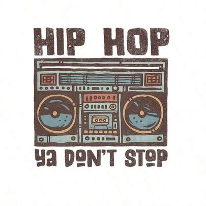 1pc/2pcs/3pcs Hip Hop Radio Heat Transfer Stickers, DIY Ironing Decals For T-Shirt Making, Pillow Decoration - Multi-Color Washable Plastic Stickers Suitable For Backpacks, Throw Pillows, Pants, Sofa Covers, High-Quality Fade-Resistant T-Shirt Printing