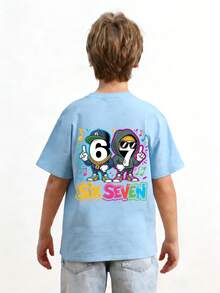 67 And 67 Puzzle Design T-Shirt For Preteen Boys, Italian Riddle T-Shirt Suitable For Math Puzzle And Video Game Enthusiasts - Black - View 2