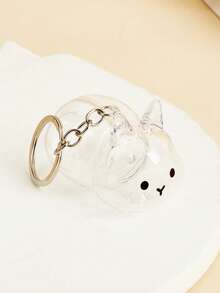 1pc Cute Transparent Rabbit Fur Storage Box, Rabbit Fur Collection, Pet Hair Memorabilia, Keychain Pendant, Pet Lover Creative Memorial Gift, Anime Keychain, Women's Keychain, Car Keychain, Halloween Gift, Christmas Gift Gifts For Mother, Father, Graduation, And Teacher - Multicolor - View 13