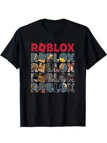 Tween Boys Game Pattern 100% Cotton Round Neck T-Shirt, Vibrant Game Controller And Coin Design, Black Tee With Game Lettering, Youth Video Game Shirts, Regular Length, Funny Gamer Cotton T-Shirt, Game Art Print Tops, Teens – Gaming Shirt Gift Idea For Kids, Fashion, Fun. Soft Breathable Clothes Girl's/Boy's,Comfortable Material,Comfortable Fit,Soft Material,Comfortable Material - màu đen - Xem 4