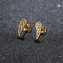 1Pair Stainless Steel Angel Wings Earrings For Women Simple Feather Earrings Fashion Ear Party Jewelry,Suitable For Daily Wear - GED516 - View 12