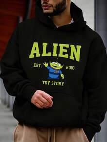 Disney Men's Casual Hoodie, Three Eyed Boy From Toy Story, With Rich Colors, Suitable For Fans Of Toy Story And Children's  Enthusiasts - màu đen - Xem 2