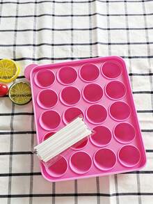 Cetakan Lolipop Silikon 20 Rongga dengan 100 Batang Lolipop - Cocok untuk Cokelat, Permen, dan Bola Kue - Alat Panggang Anti Lengket untuk Penggunaan di Rumah dan Restoran - MultiWarna - View 5