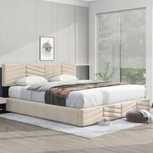 Bed Bases & Foundations - Beige + Velvet + 180cm*200cm - View 2
