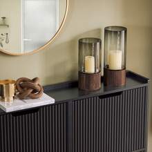 SoBuy Shoe Rack With 4 Flaps, Narrow Shoe Cabinet, Shoe Rack With 4 Shelves, Shoe Chest, Shoe Storage, Black, W X H X D Approx. 100 X 91 X 19 Cm FSR177-L-SCH - Black - View 11