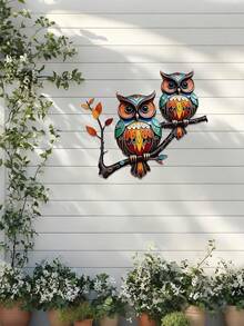 1 pieza Pintura de lámina de hierro con diseño de búho, decoración de pared con diseño de rama de búho 2D, decoración del hogar, decoración de la sala de estar, decoración del dormitorio, accesorios del dormitorio, adhesivo de pared, decoración del jardín exterior, decoración del patio, decoración de la sala de estar, decoración de la habitación, decoración del hogar del dormitorio, decoración de la cocina - BR20317 - Ver 4