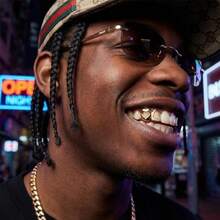 2 PCS Grills For Your Teeth Grillz Teeth Men Hip Hop Gold Tooth Cap Fake Grillz Mouth Teeth 90s Accessories For Women - 如圖 - 查看 4
