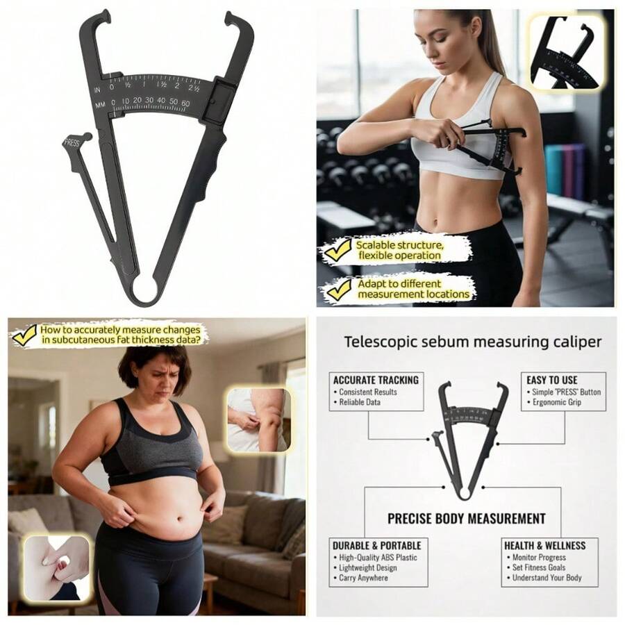 High Accuracy Body Fat Caliper For Men And Women Dual Scale Skinfold Measurement With Metric And Imperial Units Easy Portable Fat Percentage Tester For Home And Gym Use - 1 - View 1