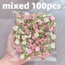 50个涤纶花朵装饰品，适用于婚礼和派对场合 - 粉色 - 查看 15