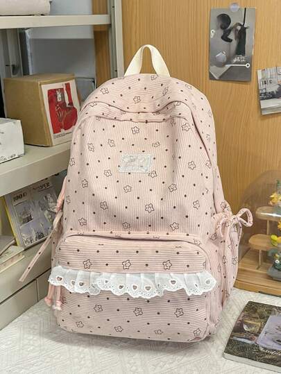 New Corduroy Lightweight Portable Classic Casual Fashion Versatile Comfortable Spacious Backpack, Suitable For Various Occasions
