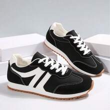 Women'S Casual Slip-On Sneakers, Breathable Low-Top Walking Skate Shoes, Lightweight White Daily Shoes - 升級黑 - 查看 7