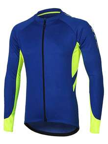 Men's Spring/Autumn Outdoor Cycling Jacket, Stand Collar, Contrast Color, Reflective Stripes, 4 Pockets On Back, Sports Windbreaker - View 4