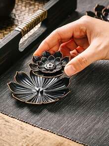 1pc Elegant Lotus Shaped Incense Burner With Ash Tray - Graceful Home & Office Fragrance Accessory, Creates A Ambiance - Ideal For Meditation And Relaxation (Details Random) - Multicolor - View 11
