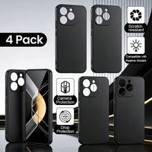 4套黑色手机壳，适用于多款手机。手机壳，黑色手机壳，简约手机壳，TPU黑色手机壳，带防震功能，轻薄便携，手机保护套。 - 黑色 - 查看 14