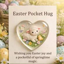 Easter Pocket Hug, Transparent Mini Size Transparent Rabbit Hug Card, Pocket Hugs Rabbit Design Bunny Charm Pocket Card Pocket Hug Easter Bunny Charm Anxiety Relief - Multicolor - View 13