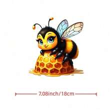 1pc Iron On Heat Tranfers 1pc Iron On Heat Tranfers Cute Cartoon  Heat Transfer Sticker, Honeycomb Design With Dripping Golden Honey, Multicolor PVC Applique Patch For T-Shirts, Sweatshirts, Pillows, Backpacks, Casual Holiday Gift, Iron-On, Hand Wash Or Dry Clean - L - 查看 2