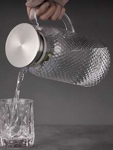 1PC Transparent, Large-Capacity Acrylic Pitcher With A V-Shaped Spout And A Good Seal. Ideal For Serving Hot And Cold Beverages, Juices, And Iced Tea, Perfect For Home Kitchens, Cafes, Restaurants, And Parties. - Multicolor - View 8