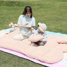 Un conjunto de colchón inflable para automóviles SUV, adecuado para cojines de asiento trasero, alfombras de maletero, colchones de camping para viajes, actividades al aire almohadillas portátiles para descansar y dormir - Beis - Ver 3