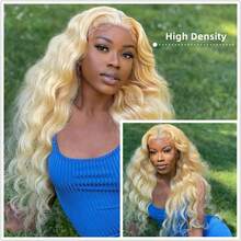 200% 613 Honey Blonde Color Body Wave 13x4 HD Transparent Lace Frontal Human Hair Wigs Pre Plucked With Baby Hair Water Wave Lace Front Human Hair Wigs For Women - S613 - 查看 2