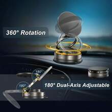 1pc 360° Rotating Magnetic Phone Holder Suitable For All Cars And Phones - Foldable & Retractable With Vacuum Suction Cup, ABS Material, Portable For Car/Shower/Travel/Gym/Smooth Mirrors/Kitchen/ Living Room/ Bathroom, Car Phone Accessories - Black - 查看 7
