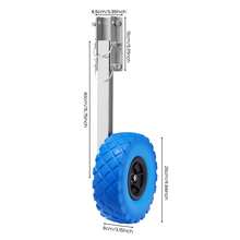 SHIOUCY Blue Stainless Steel Inflatable Boat Trailer Wheels, 9.84" Tire 330.7lbs Max Load Boat Launching Wheels For Beach Short Distance Moving - Azul - Ver 10