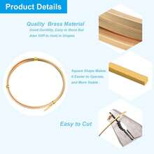 Half Hard Brass Wire, 1 Roll 12Ga/2x2mm 1.2m/3.94ft Bendable Square Craft Wire For Jewelry DIY Making Earring Beading Wrapping, Brass - Nhiều màu - Xem 3