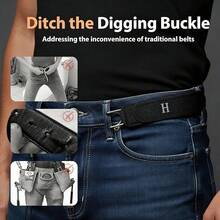 2026 New Buckleless Belt,Metal Hook Elastic Belt,Unisex Adjustable Buckle-Less Invisible Waist Belts - 棕色 - 查看 7