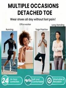 2-Pack Toe Straightener Gel Spacers - Formaldehyde & Latex Free, Waterproof Foot Pain Relief Tool, Corrects Bunion/Plantar Fasciitis For Comfortable Mobility (White) - White - View 5